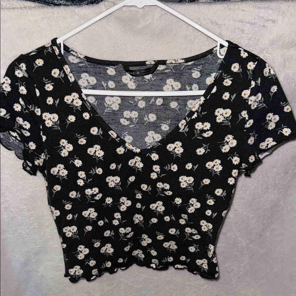 Black Floral Top